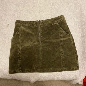 Army Green Zip Skirt